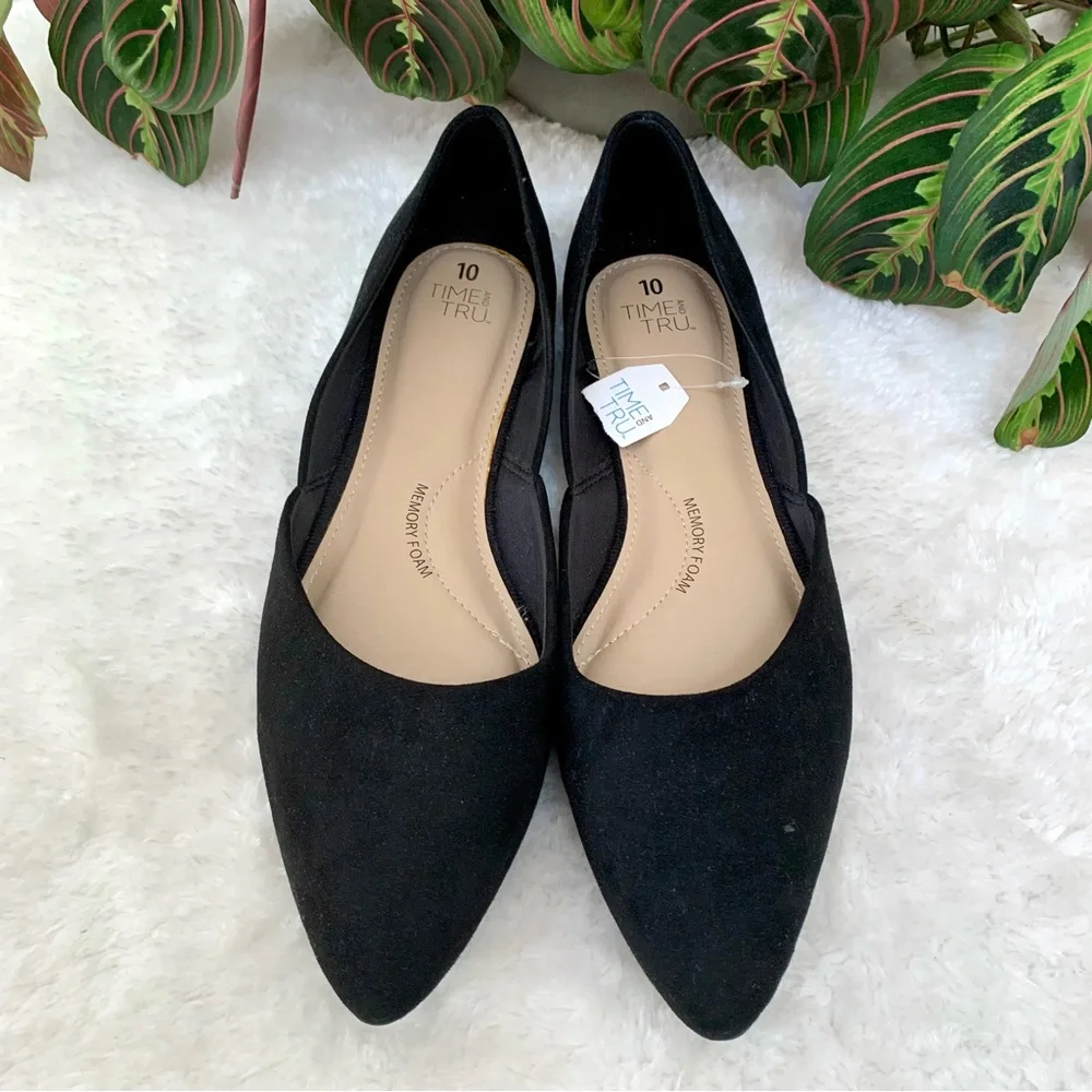 🌸2/$20 NWT Time and Tru Black D’Orsey Flats - Picture 8 of 16